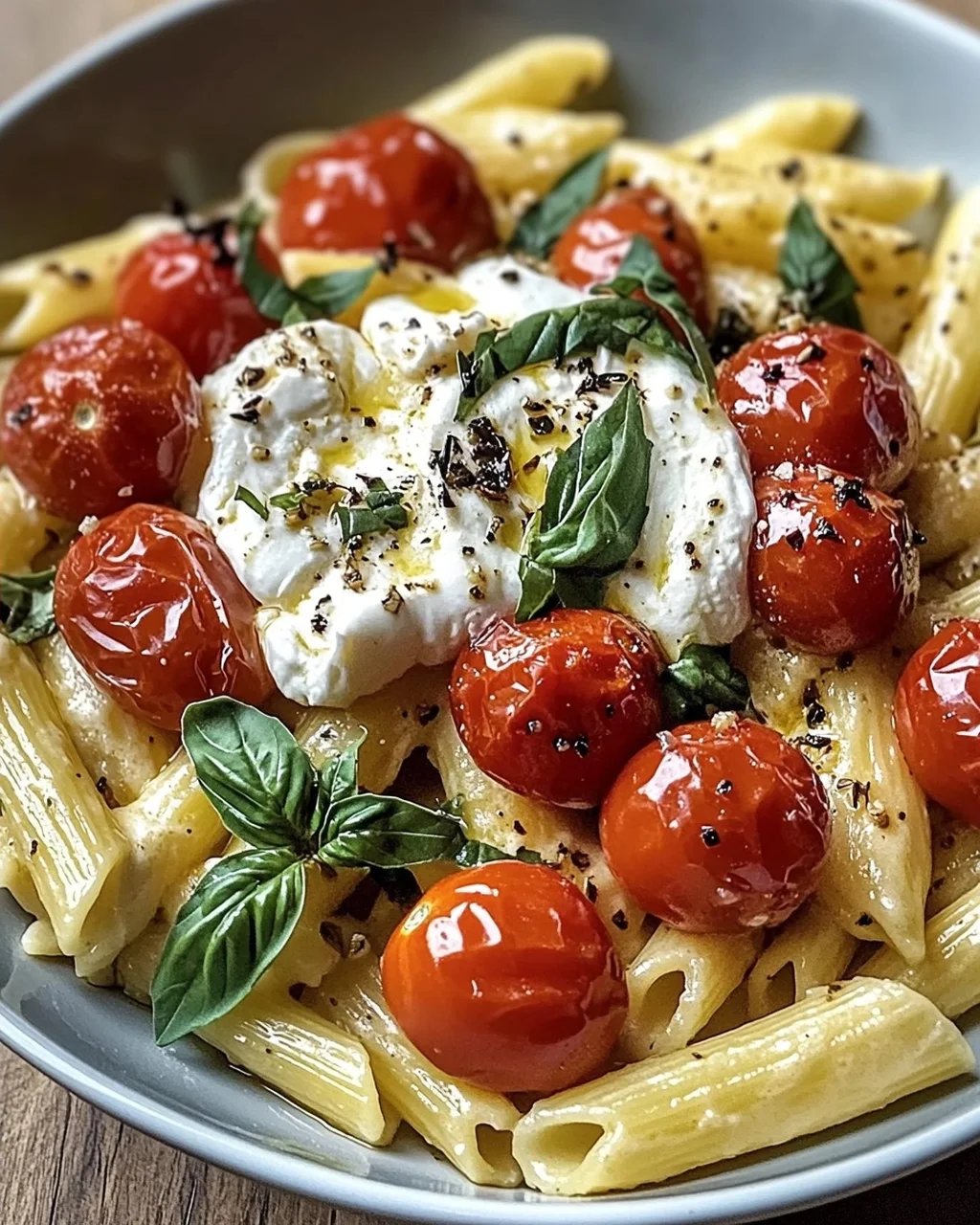Burrata Pasta mit Tomaten Schnell & Einfach aus dem Ofen