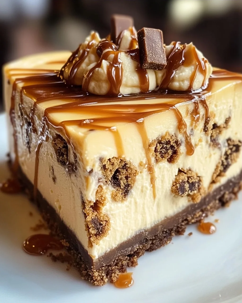 Cookie Dough Cheesecake mit Salted Caramel Swirl