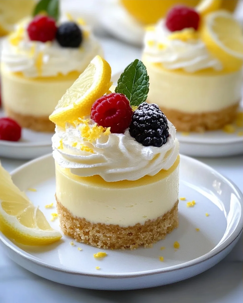 Cremige Zitronen Mousse Käsekuchen Törtchen – Ein Genuss!