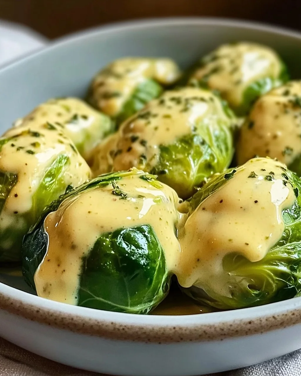 Cremiger Rosenkohl in Frischkäse-Senfsauce – einfach lecker!