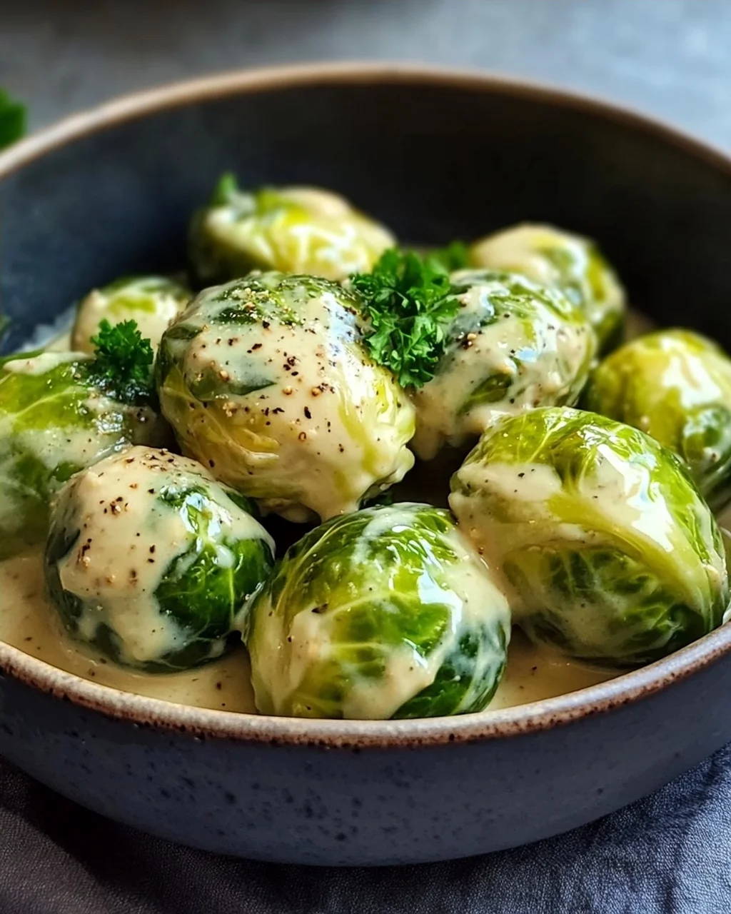 Cremiger Rosenkohl in Frischkäse-Senfsauce – einfach lecker!