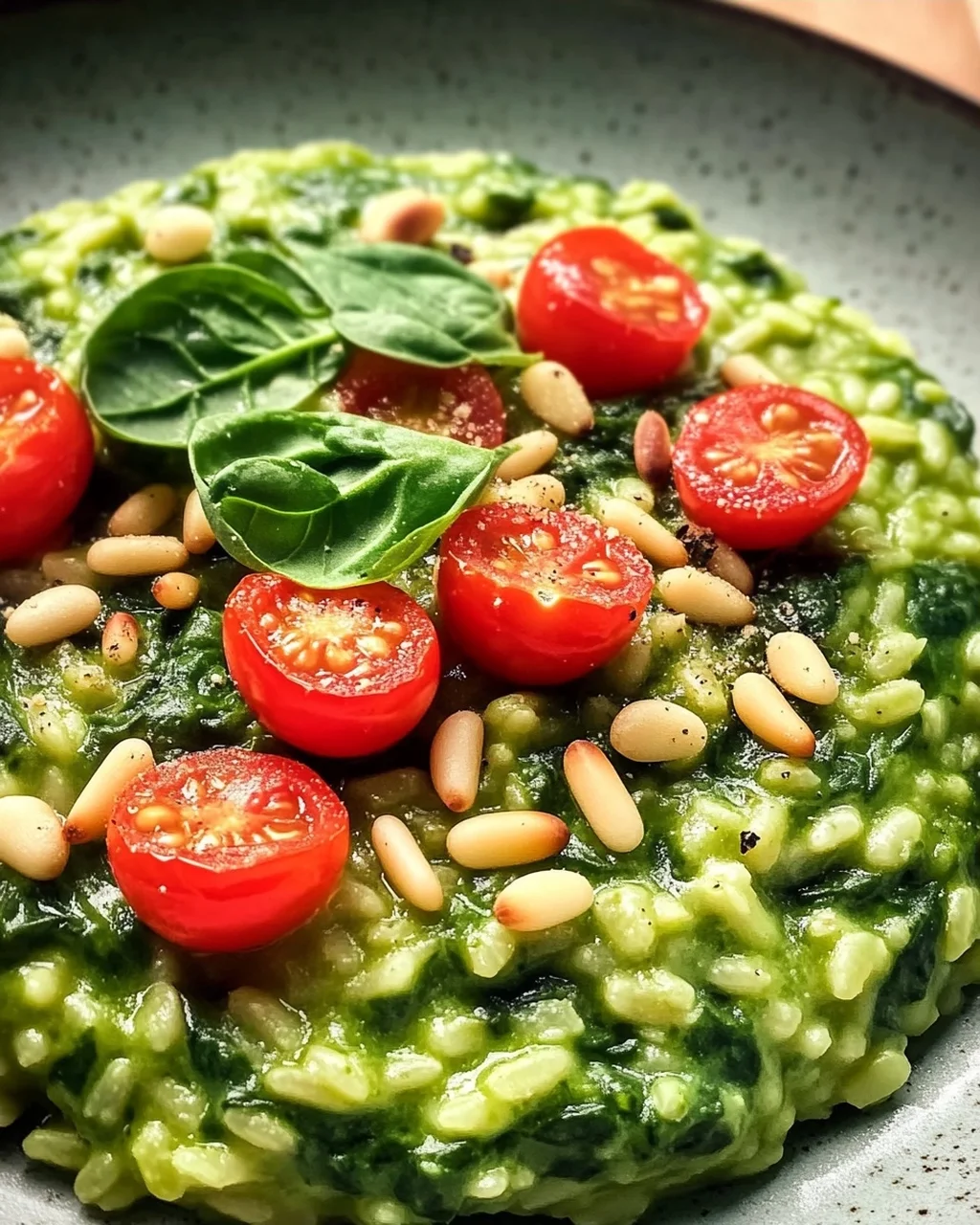 Cremiges Spinat Risotto mit frischen Kräutern