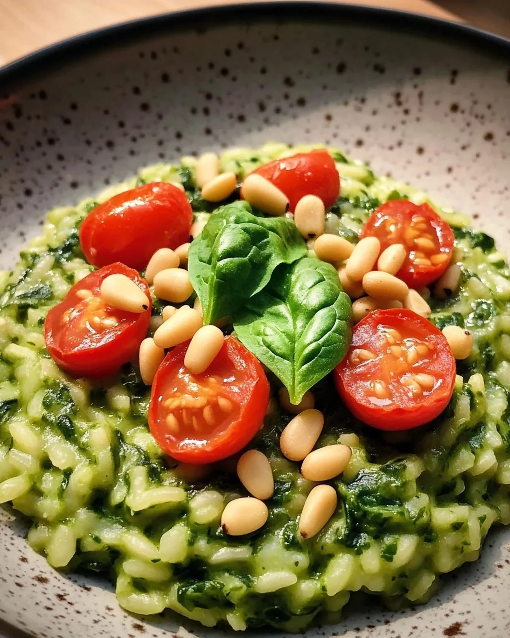 Cremiges Spinat Risotto mit frischen Kräutern