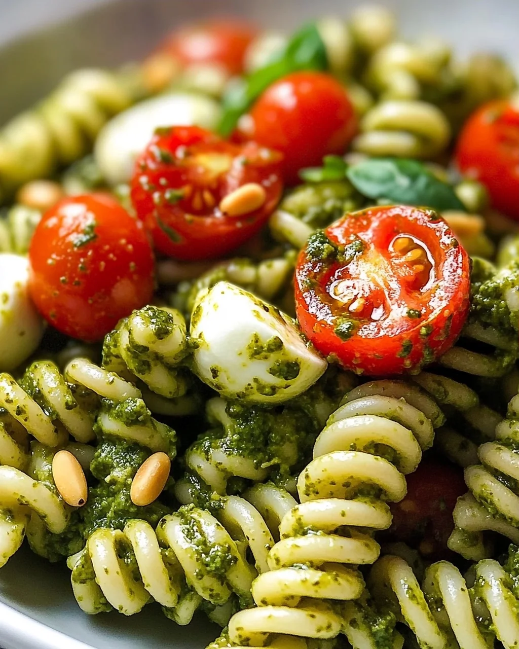 Frischer Pesto Nudelsalat mit Kirschtomaten – Perfekt für Sommer