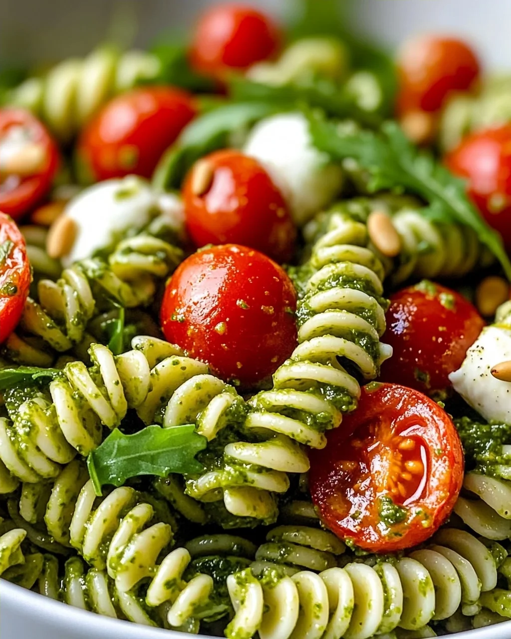 Frischer Pesto Nudelsalat mit Kirschtomaten – Perfekt für Sommer