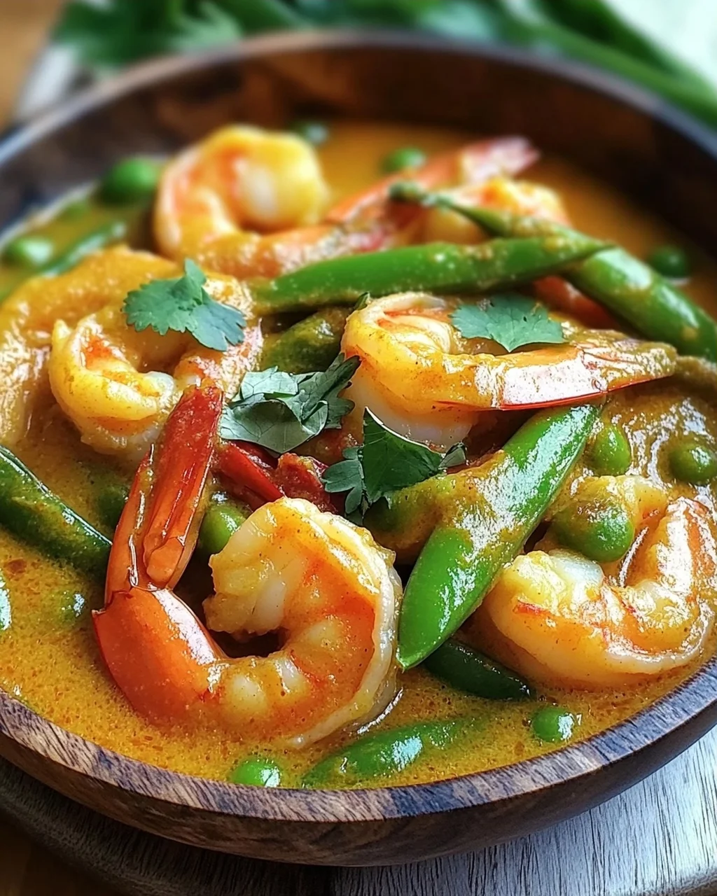 Garnelencurry mit Zuckerschoten