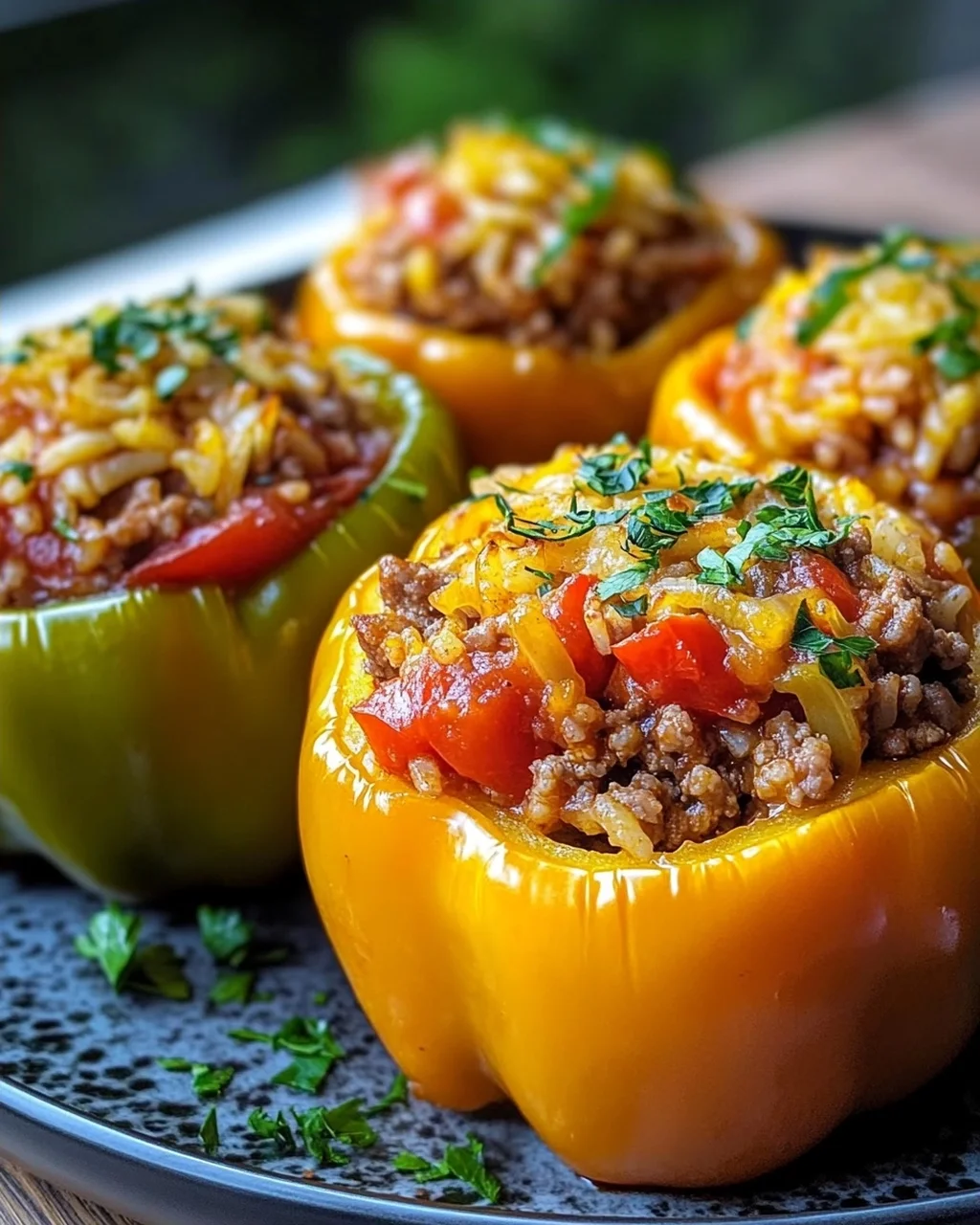 Gefüllte Paprika mit Hackfleisch und Reis