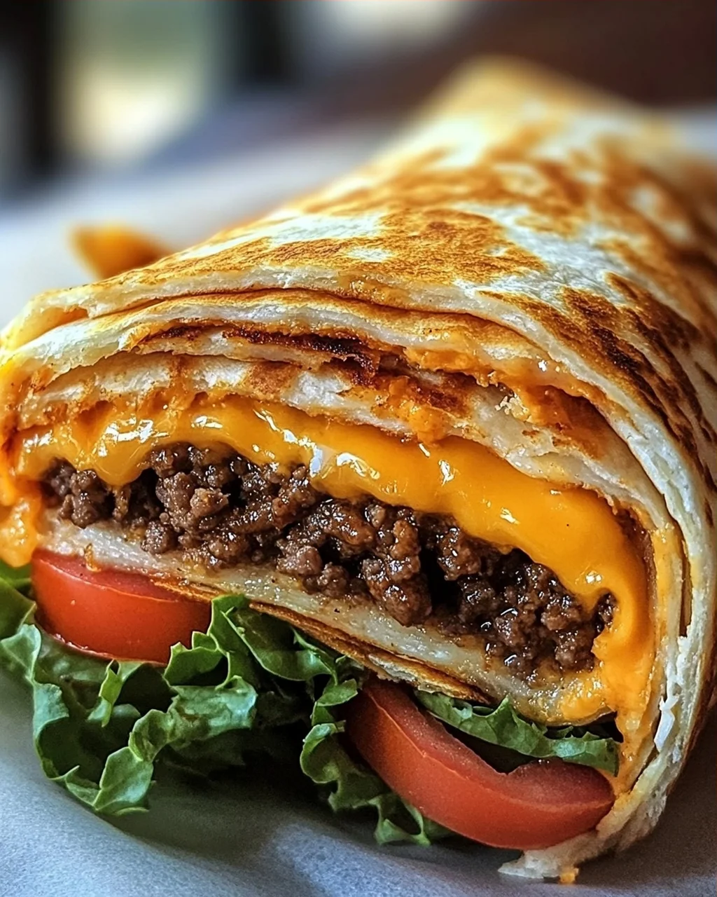 Gegrillte Cheeseburger-Wraps