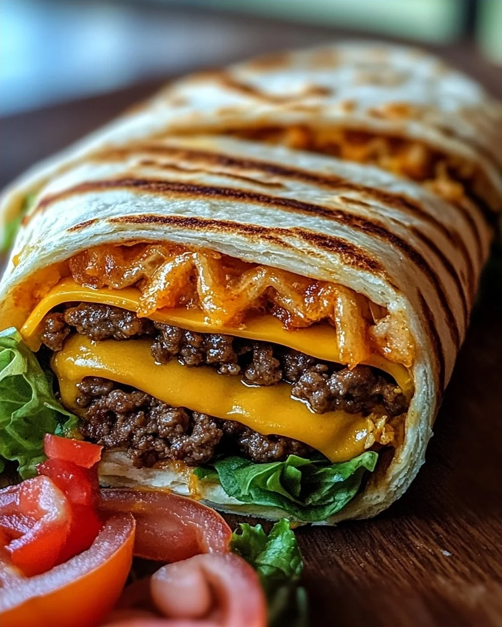 Gegrillte Cheeseburger-Wraps