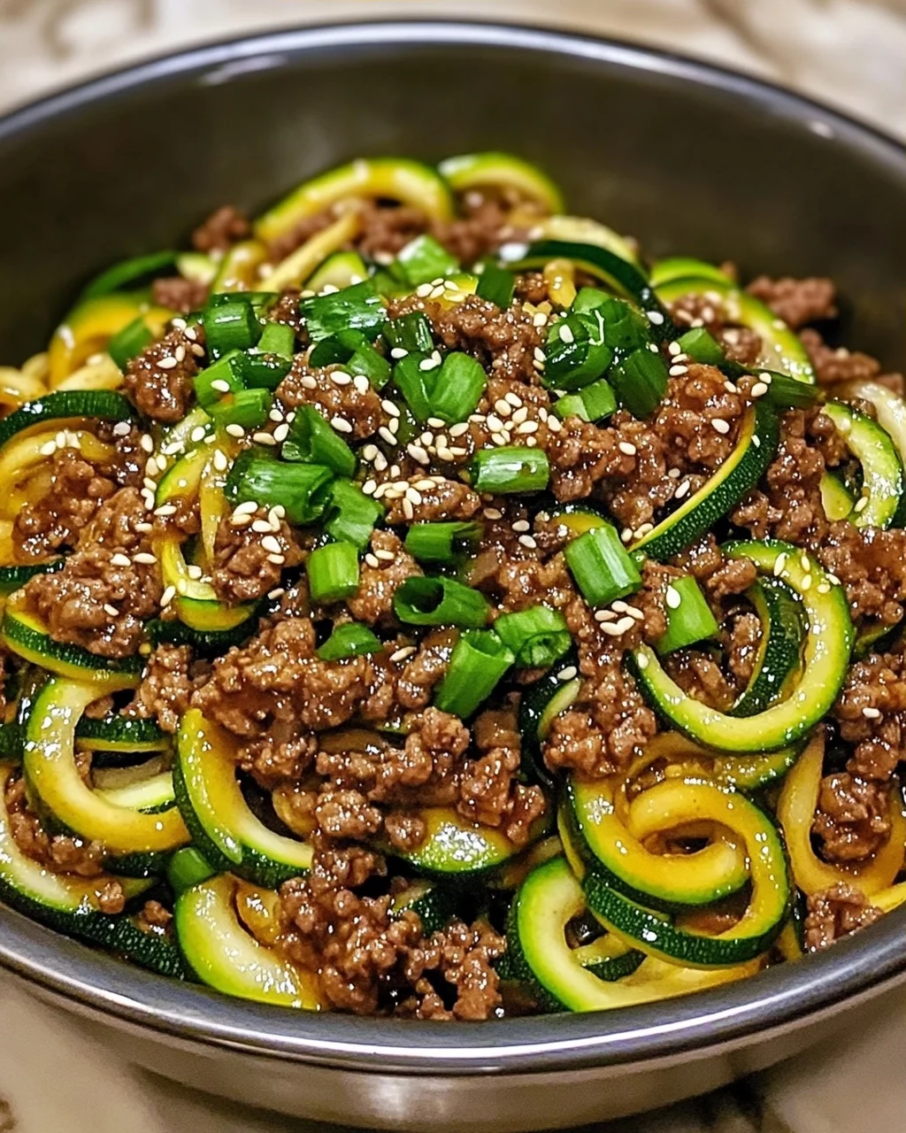 Geschmackvolle koreanische Rindfleisch-Zucchini-Nudeln für jeden Tag