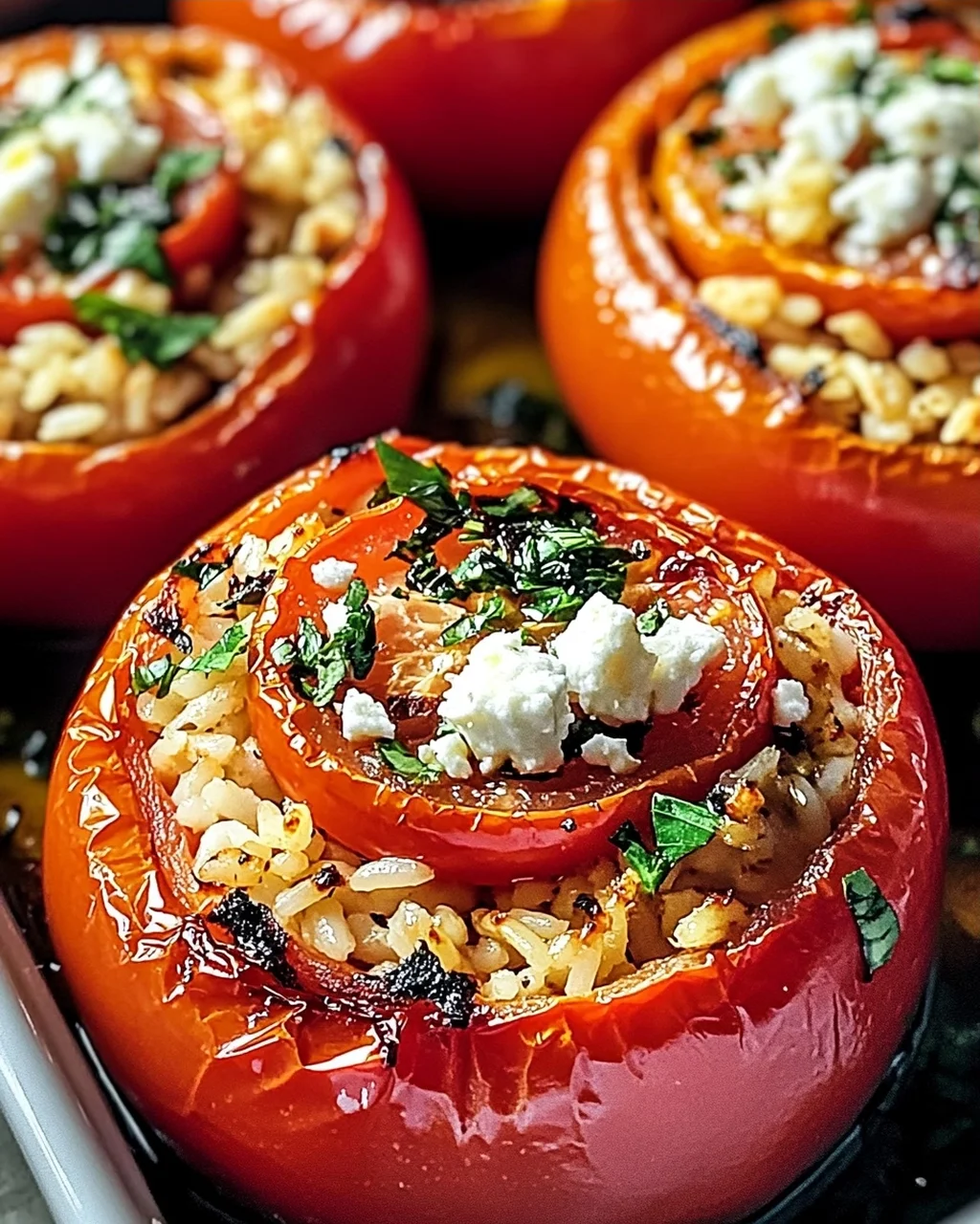 Griechische gefüllte Tomaten einfach und lecker