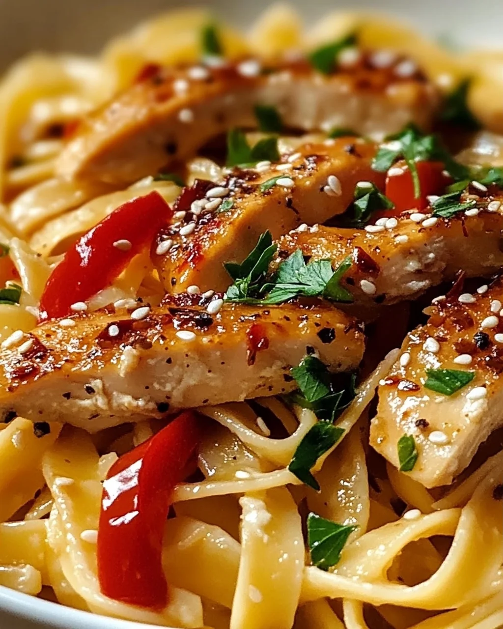 Honey Pepper Chicken Pasta: Süß-scharf & cremig lecker!