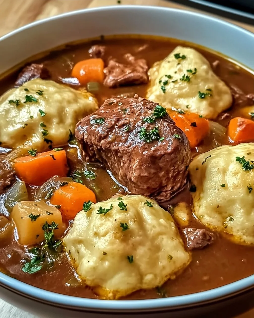 Irisches Eintopf mit Cheddar-Nocken für kalte Tage