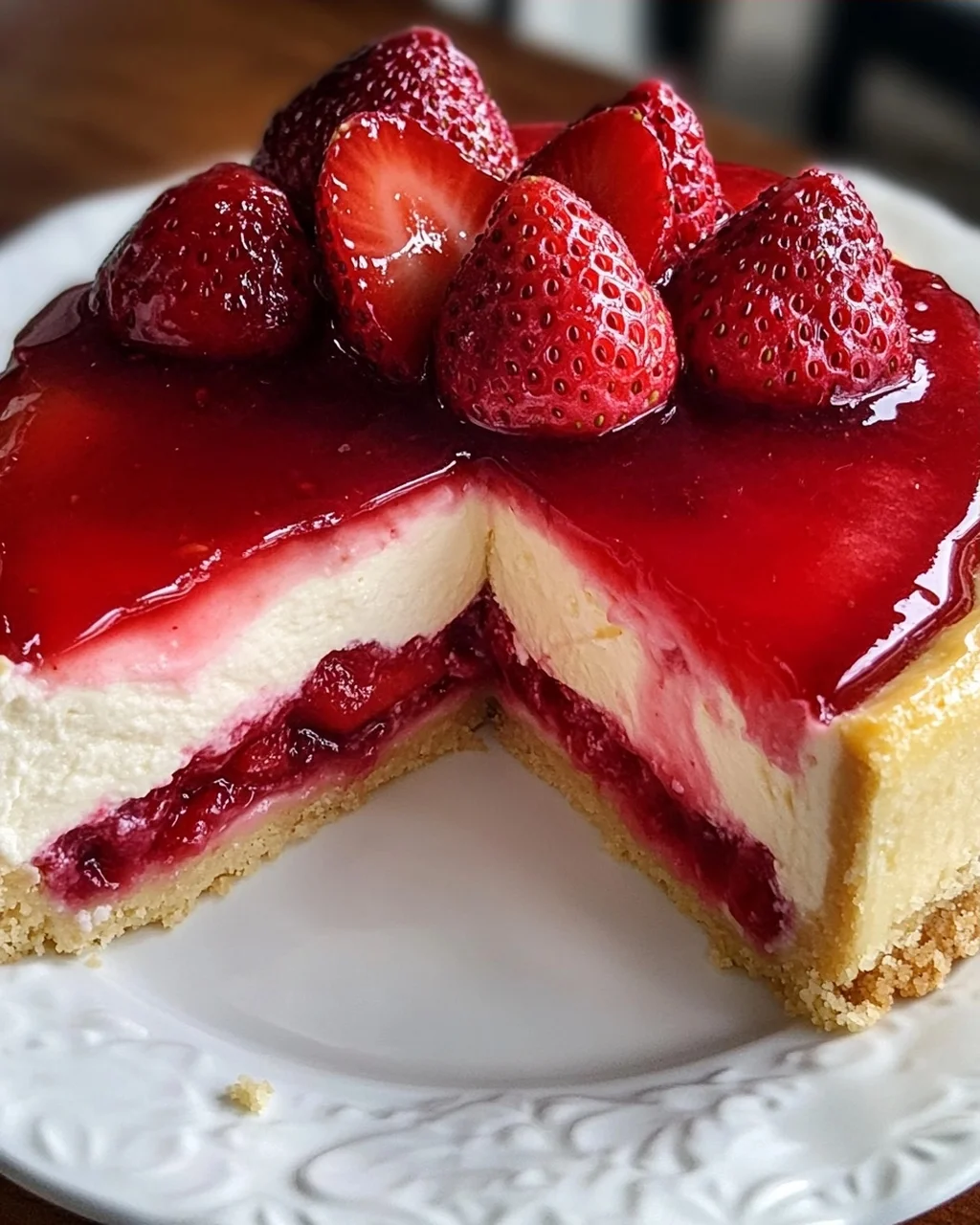 Käsekuchen mit Erdbeeren