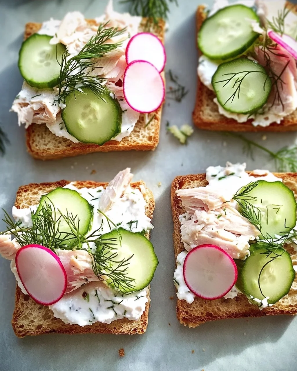 Knäckebrot mit Gurkenquark
