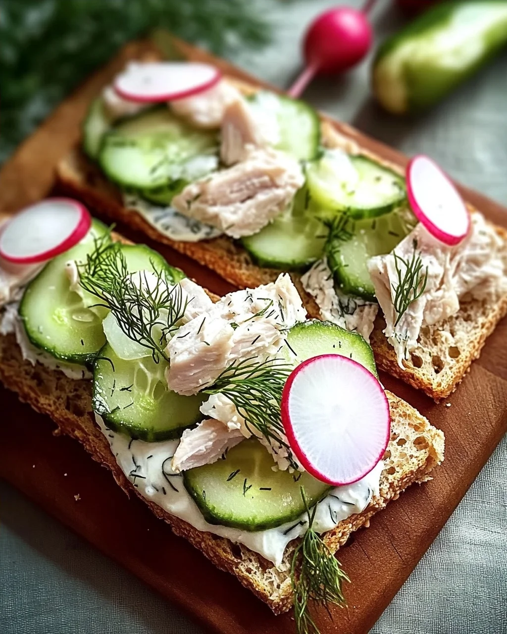 Knäckebrot mit Gurkenquark