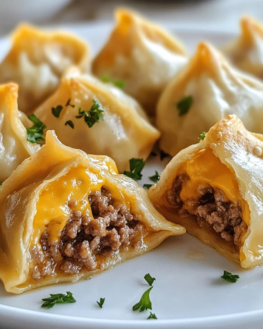 Knusprige Air Fryer Cheeseburger Dumpling Bites – Schnell!