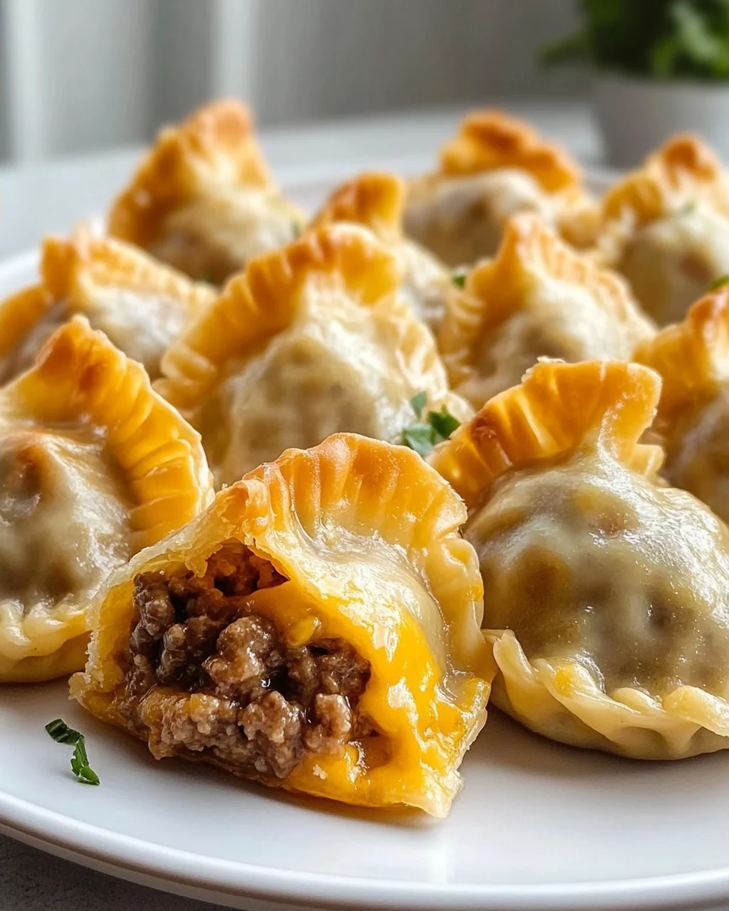 Knusprige Air Fryer Cheeseburger Dumpling Bites – Schnell!