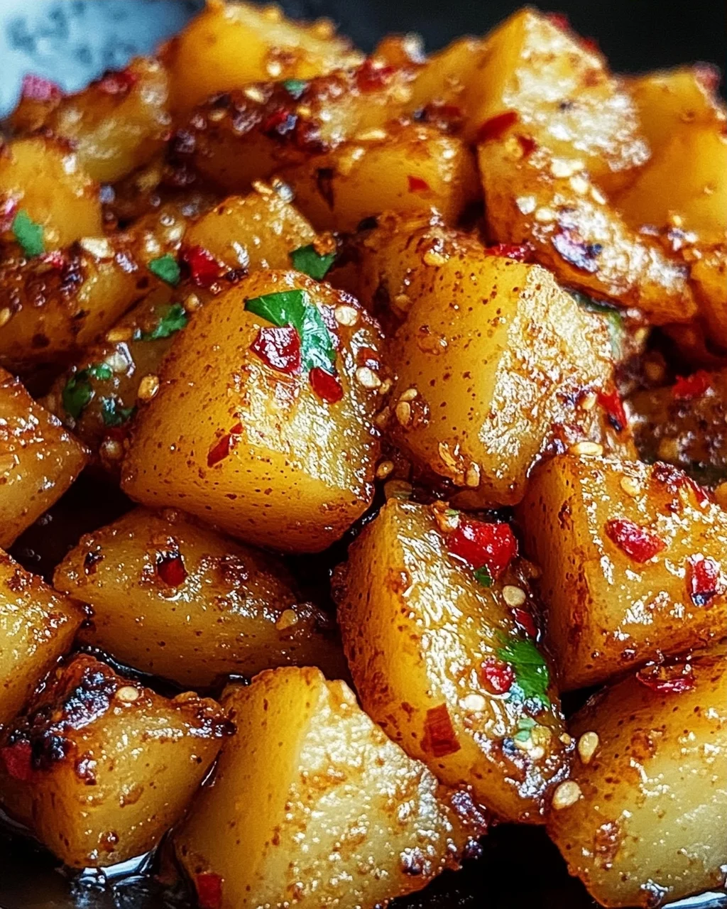Knusprige Honig-Chili-Kartoffeln