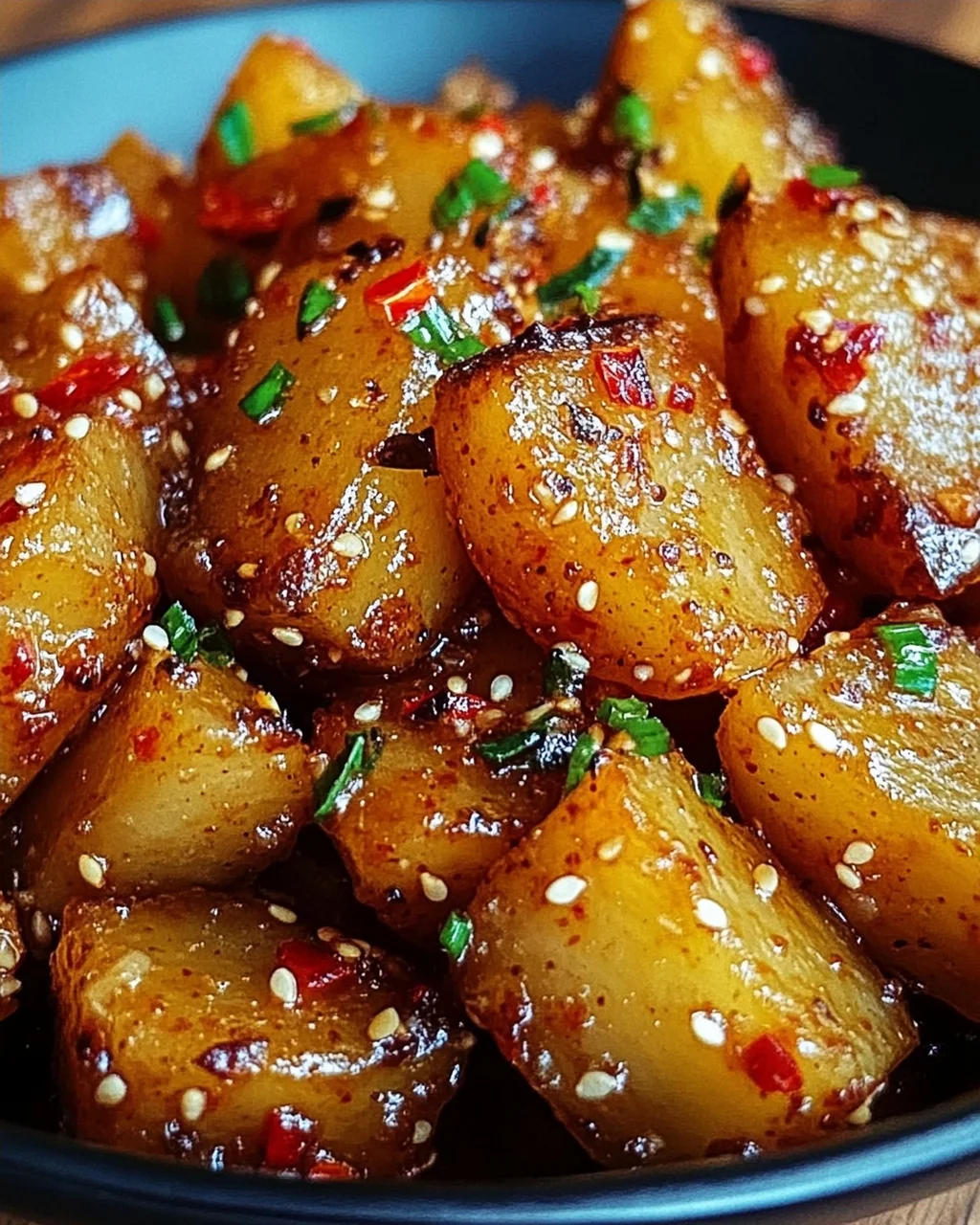 Knusprige Honig-Chili-Kartoffeln