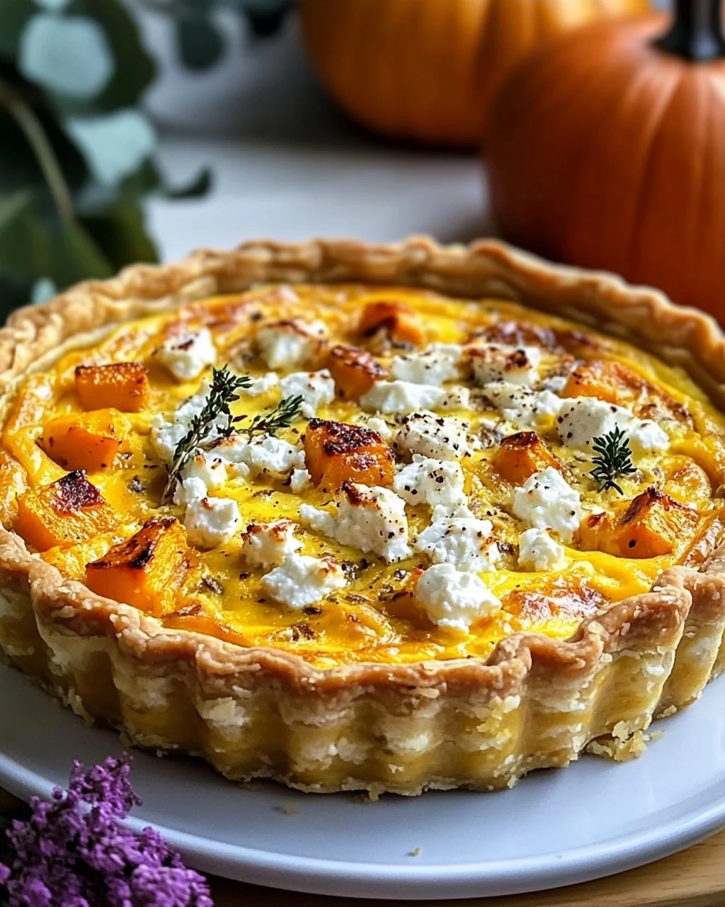 Kürbis Quiche mit Feta – Einfaches Rezept für Herbstgenuss!