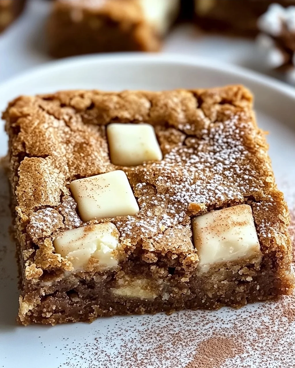 Lebkuchen Blondies mit weißer Schokolade genießen