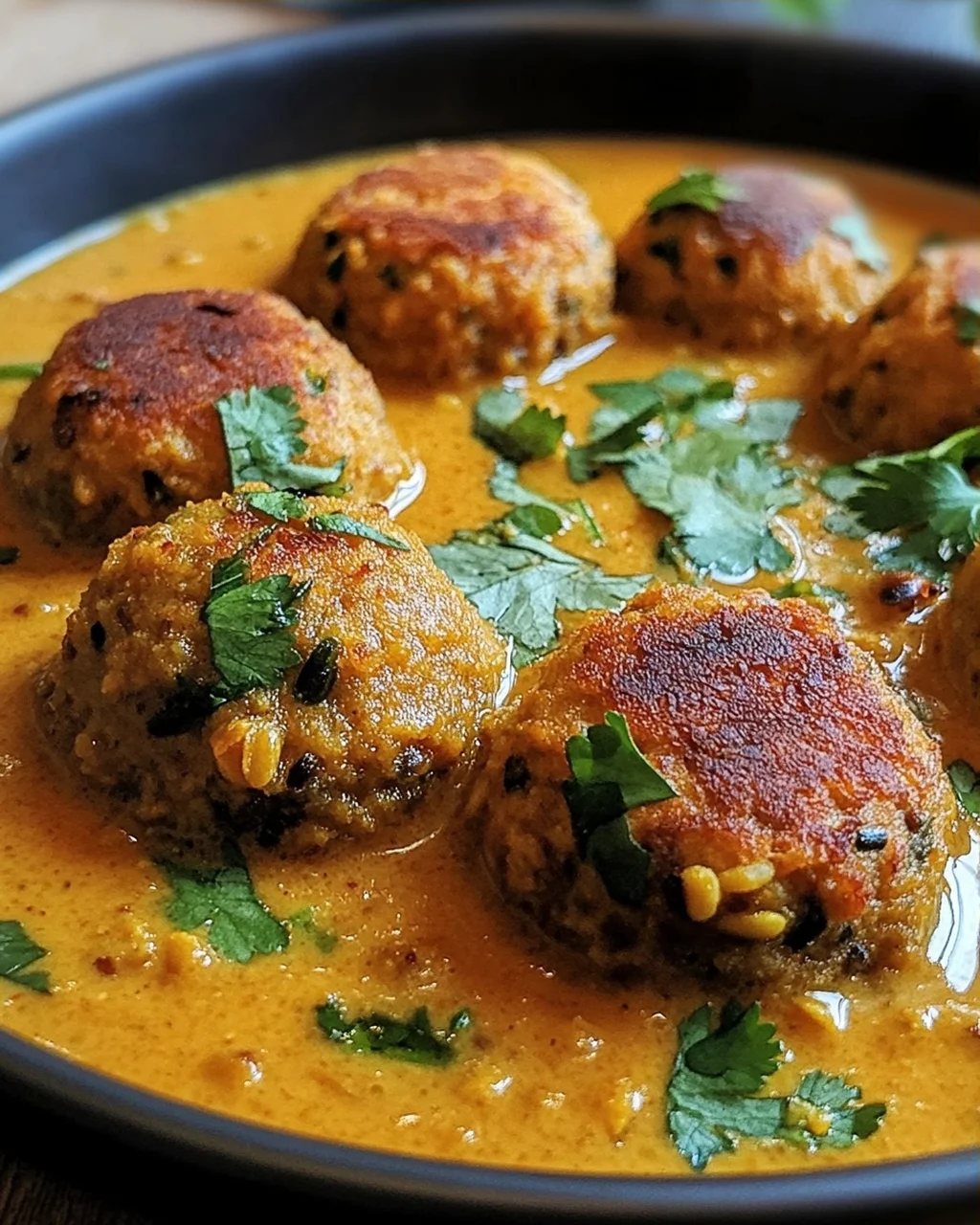 Linsenbällchen in Currysauce
