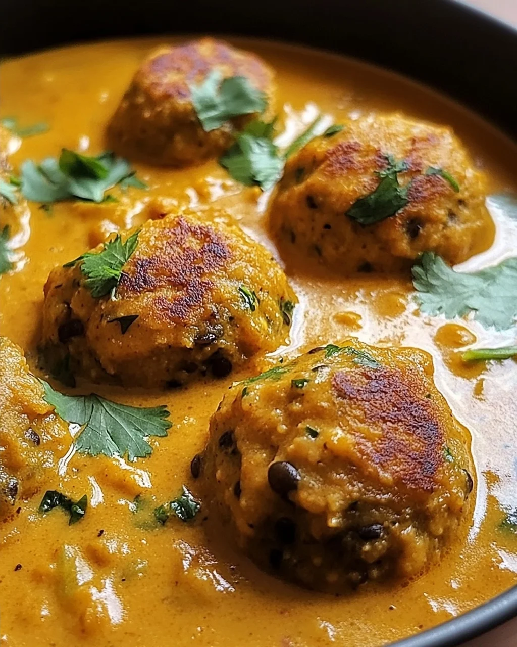 Linsenbällchen in Currysauce