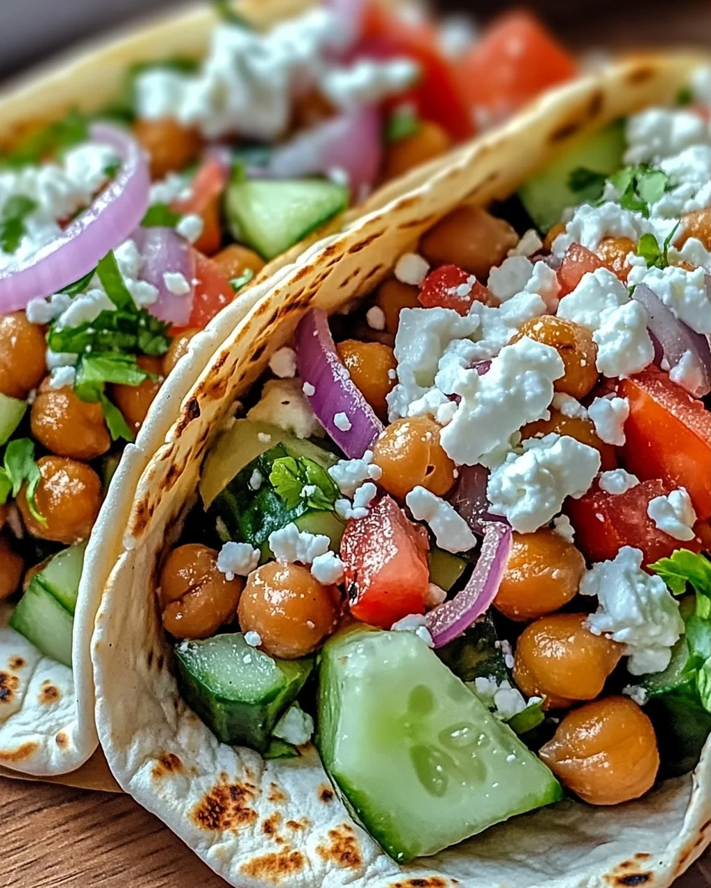 Mittelmeer Kichererbsen Pita Tacos für Jeden Tag