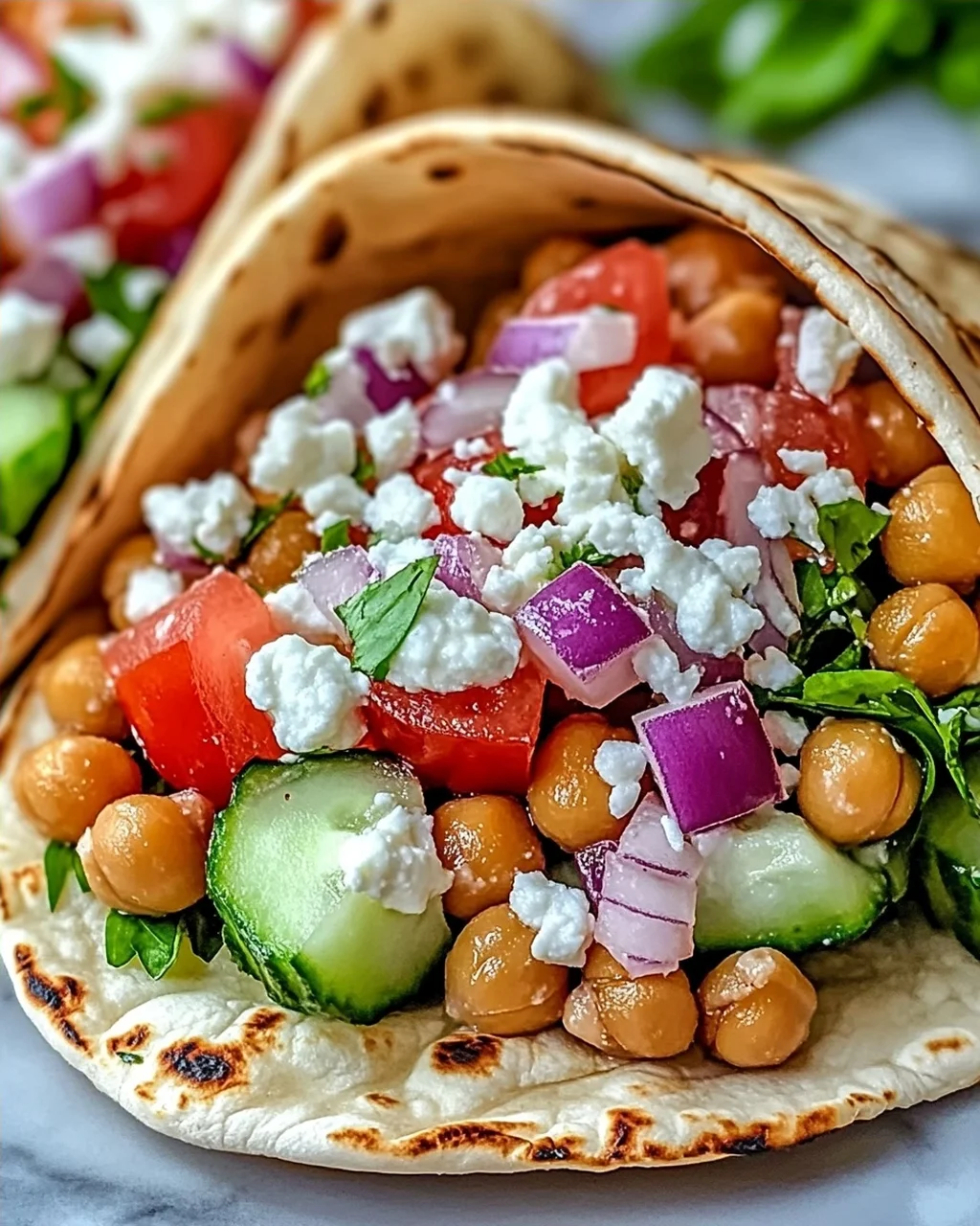 Mittelmeer Kichererbsen Pita Tacos für Jeden Tag