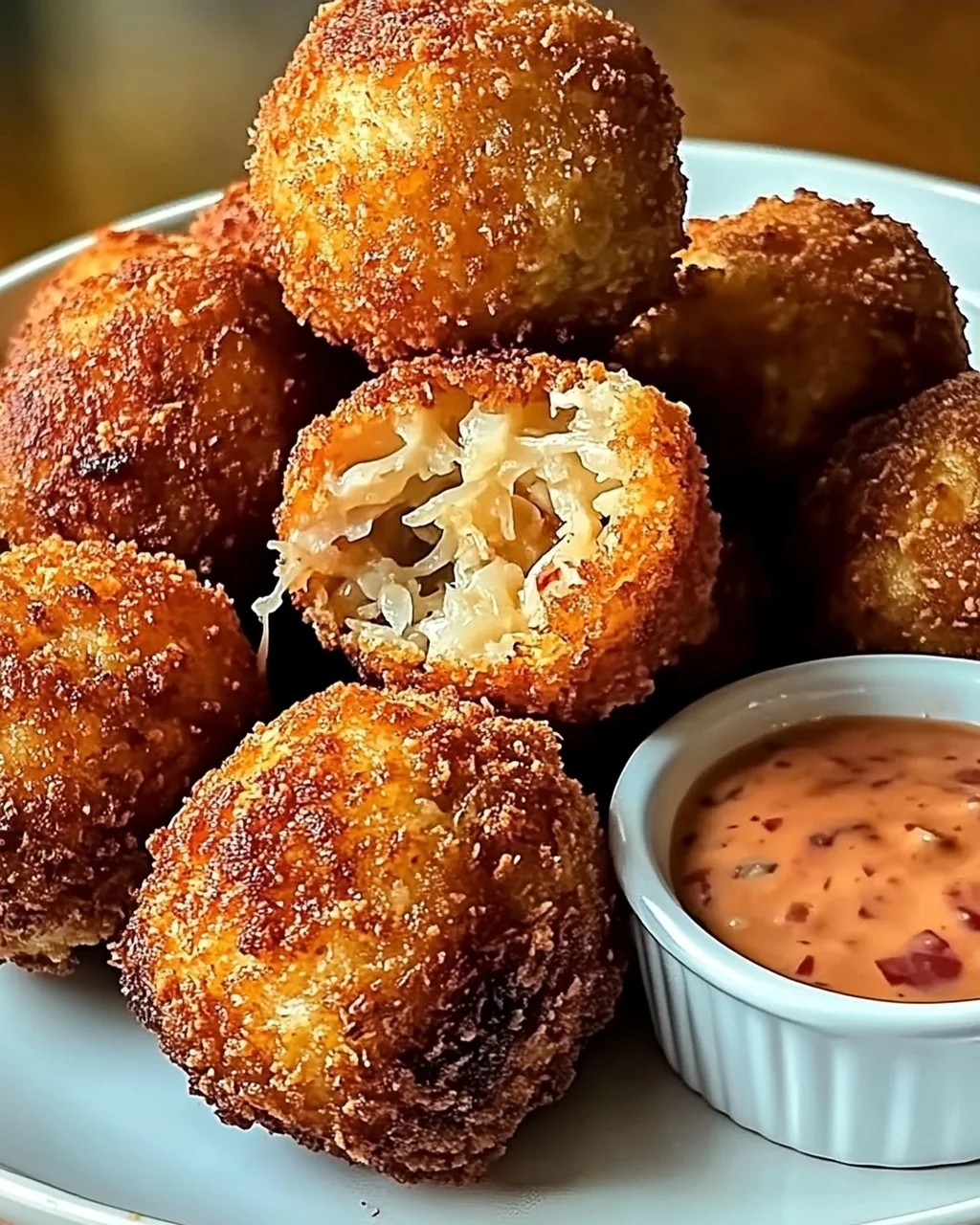 Reuben-Bällchen mit würziger Tausendinseldip-Sauce
