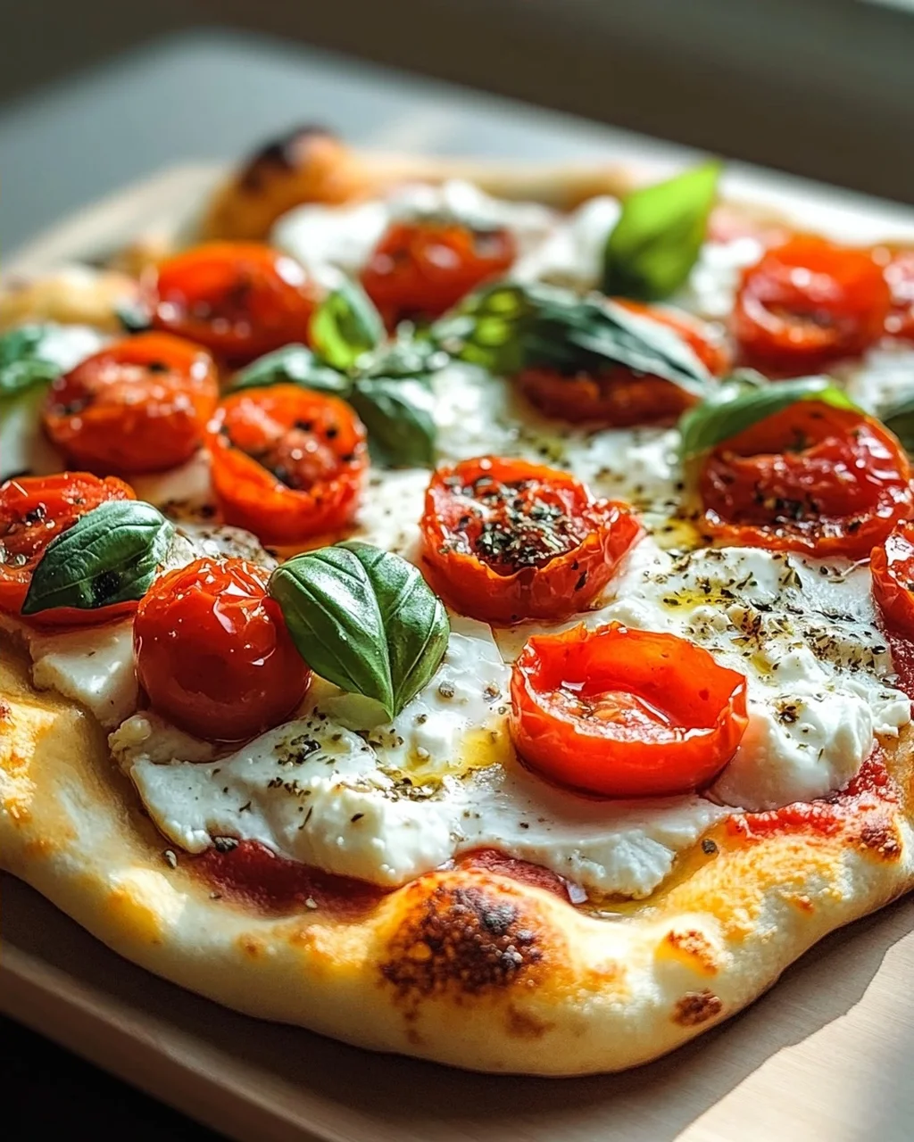 Rezept: Burrata Pizza mit Kirschtomaten – Einfach unwiderstehlich!
