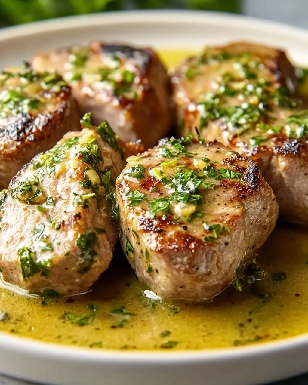 Saftiges Schweinefilet in würziger Senf-Kräutersauce