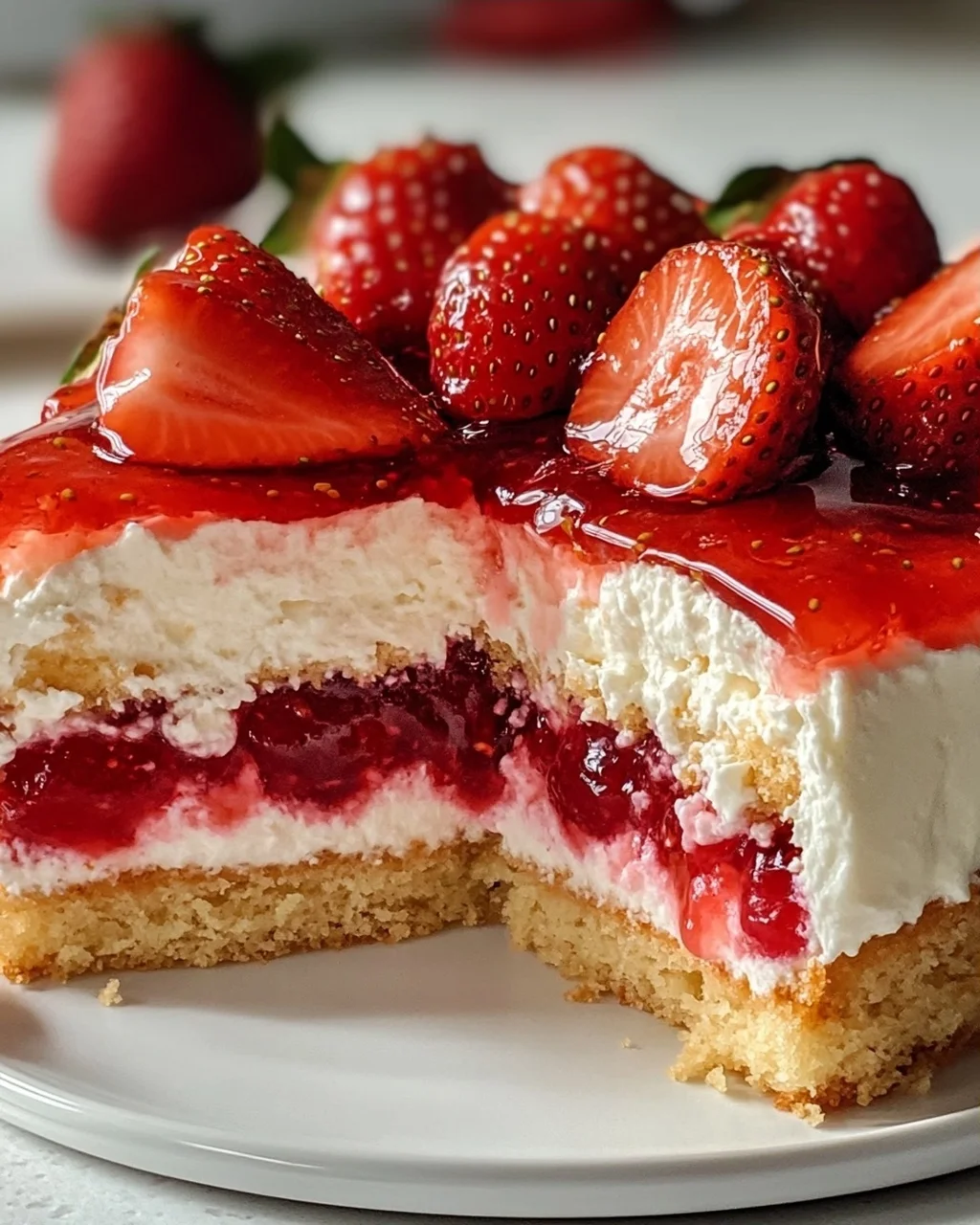 Schneller Erdbeerkuchen mit Schmand