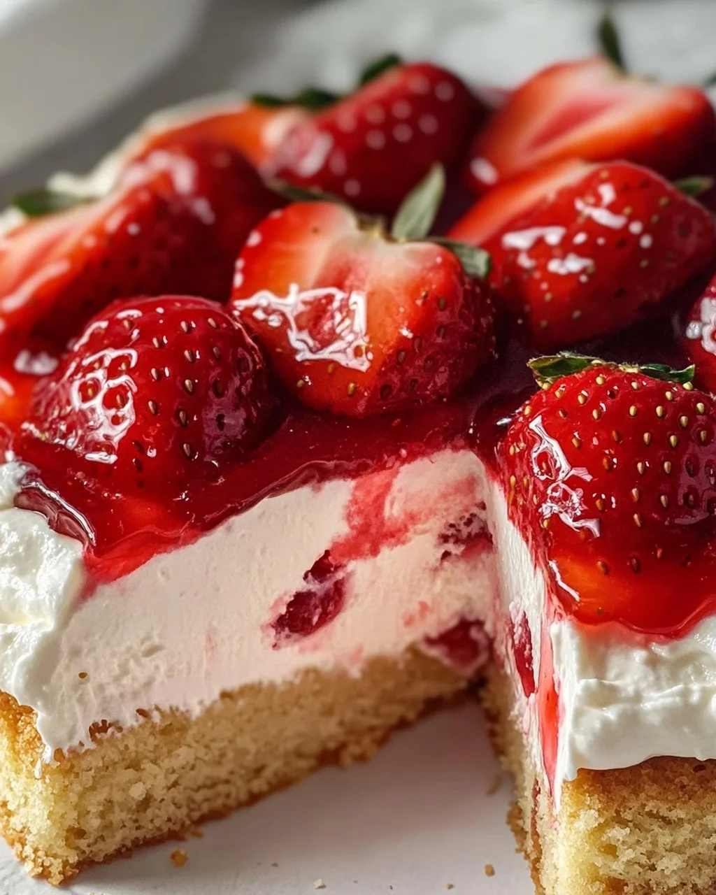 Schneller Erdbeerkuchen mit Schmand