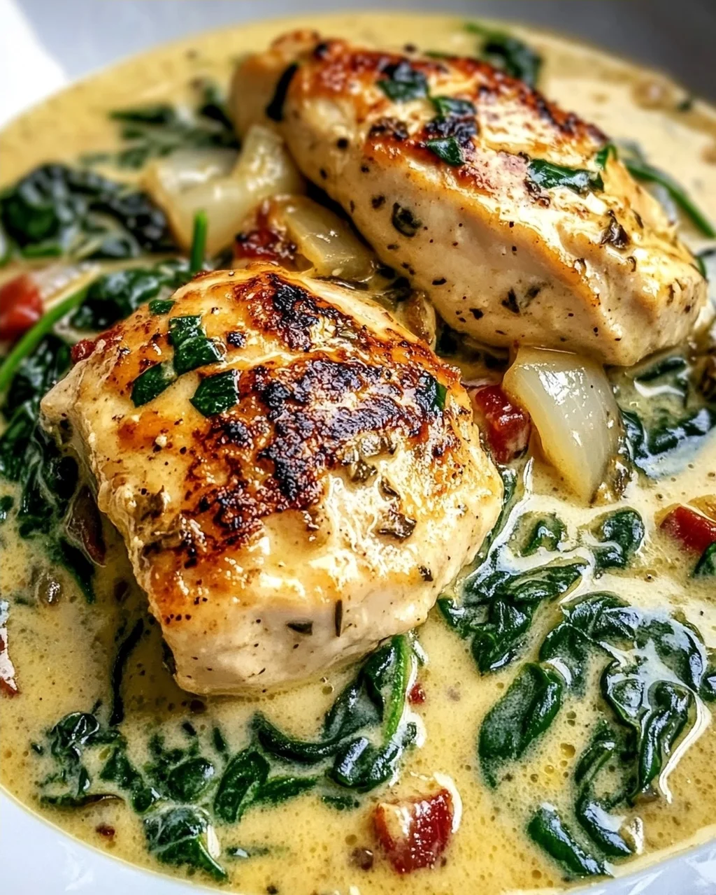 Spinat Parmesan Haehnchen
