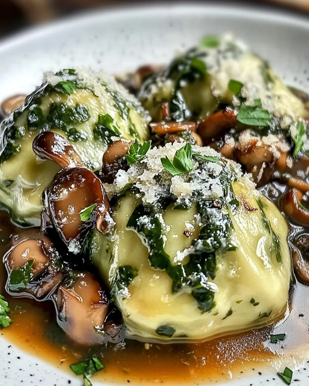 Spinatknodel Mit Pilzragout Ein Unglaublich Essenzielles Rezept Fur Personen