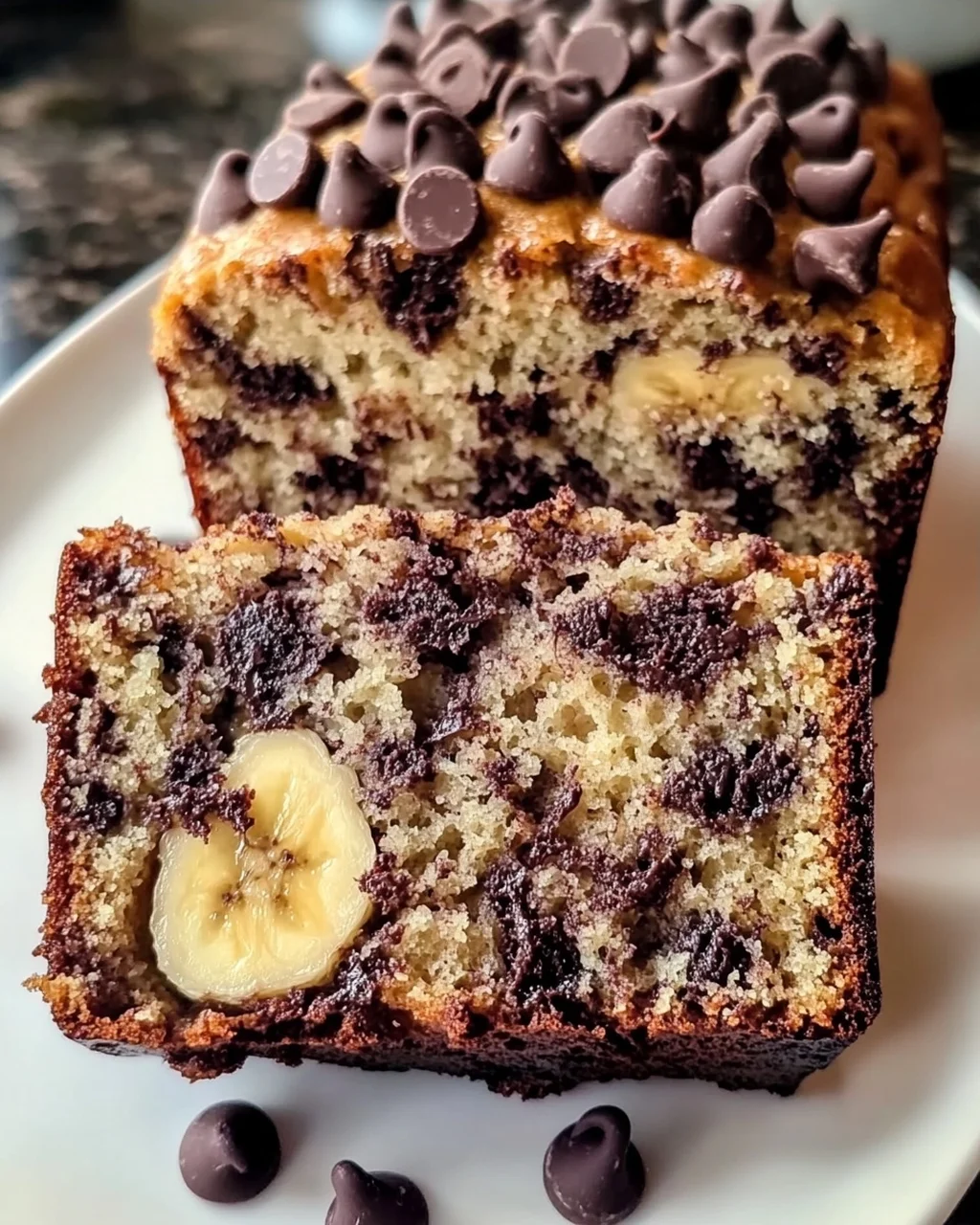 Süßes Schokoladenstückchen-Bananenbrot für Muffin-Liebe