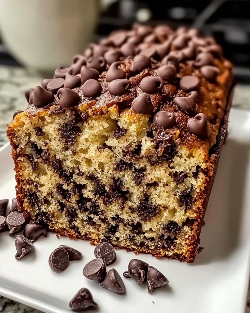 Süßes Schokoladenstückchen-Bananenbrot für Muffin-Liebe