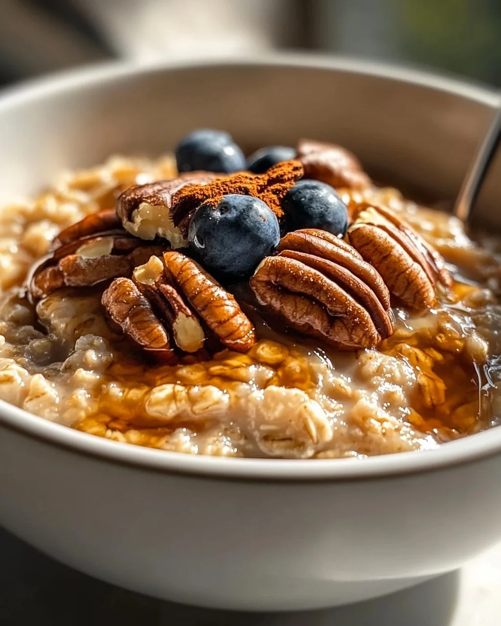 Warmes Maple Pecan Oatmeal: Gemütliche Haferflocken-Bowl