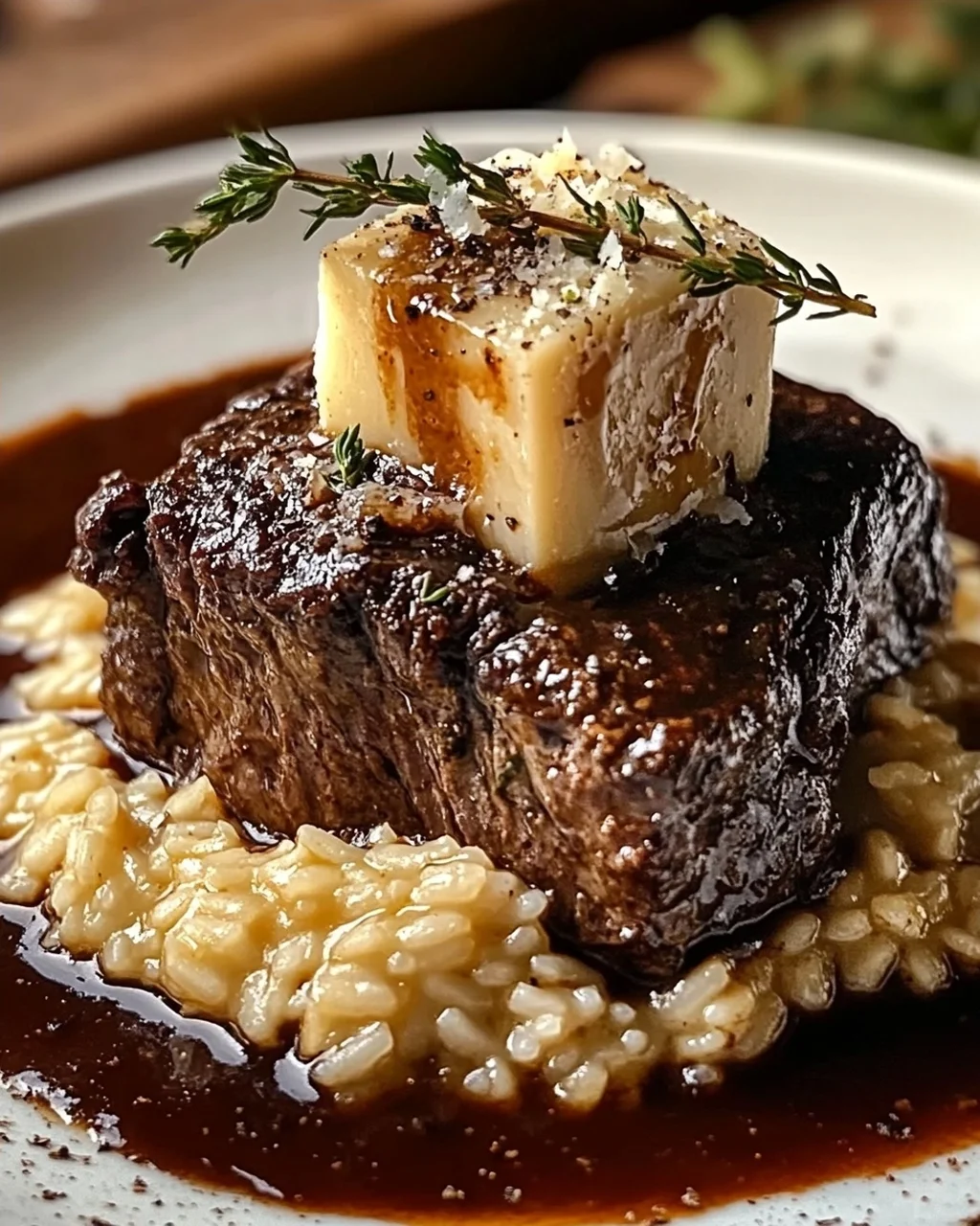 Zarte Rinderbrust in Cola mit cremigem Parmesan-Risotto genießen