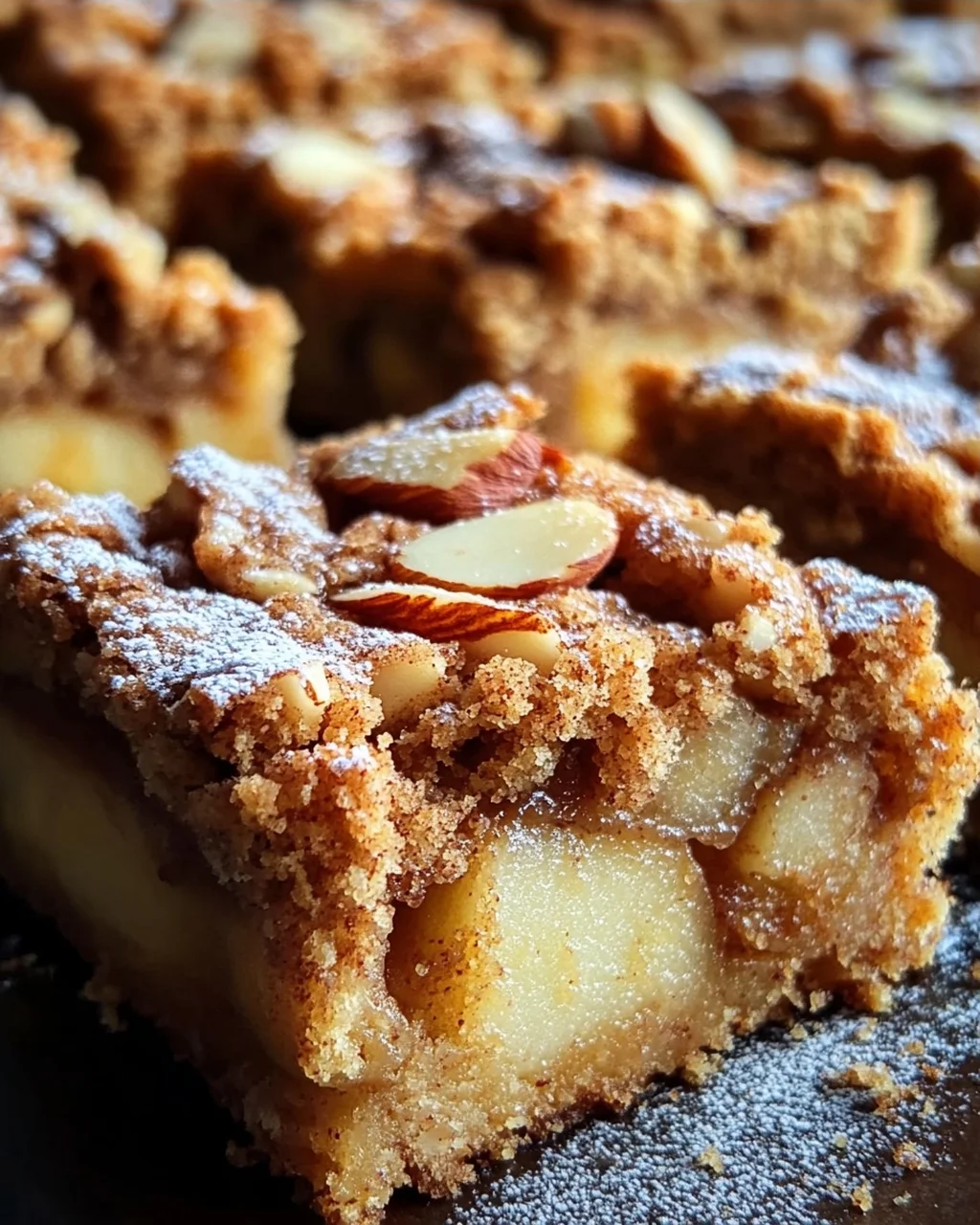 Zimt Apfel Blondies mit Mandelkruste