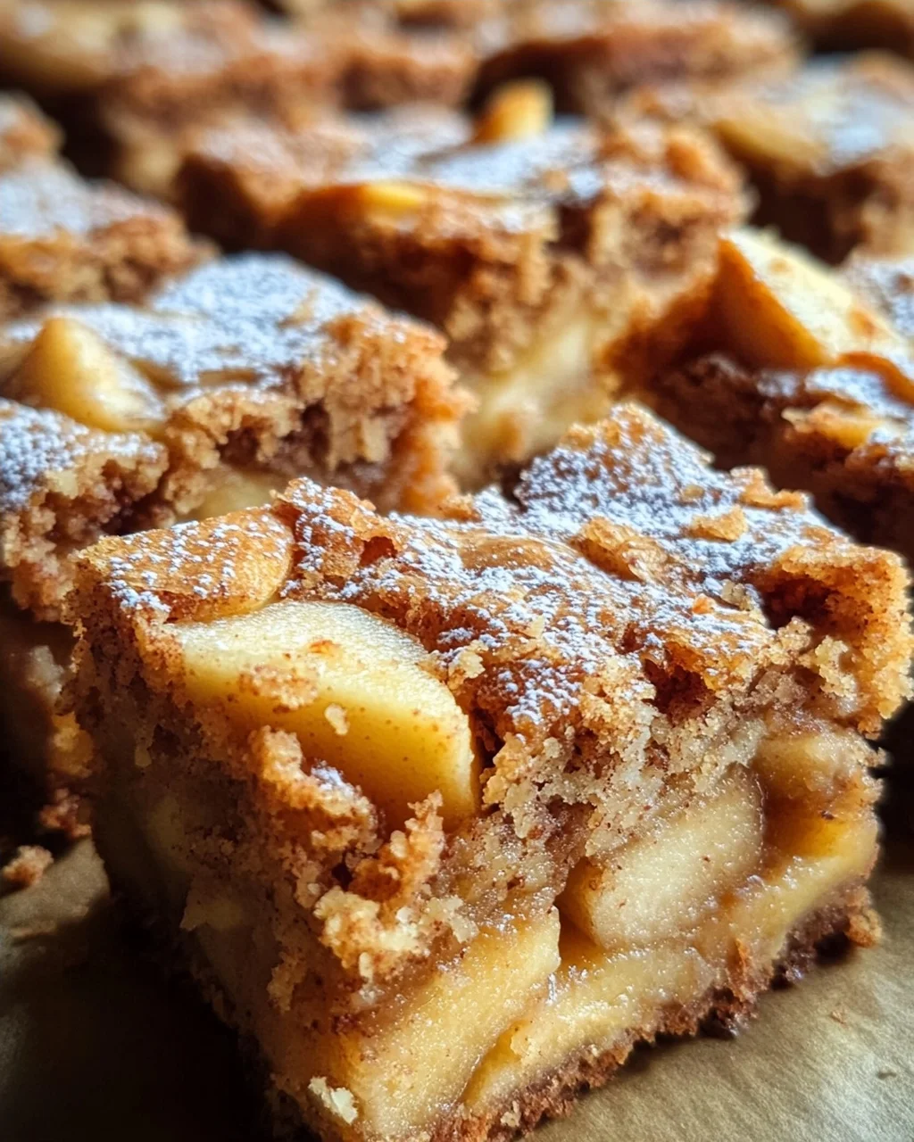 Zimt Apfel Blondies mit Mandelkruste