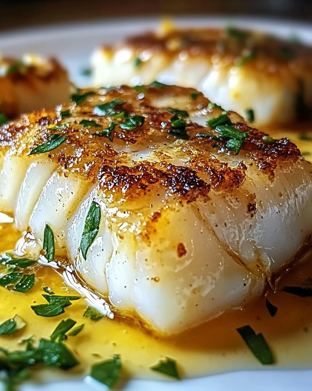 Zitronen-Knoblauch-Butter-Kabeljau mit Knuspriger Haut