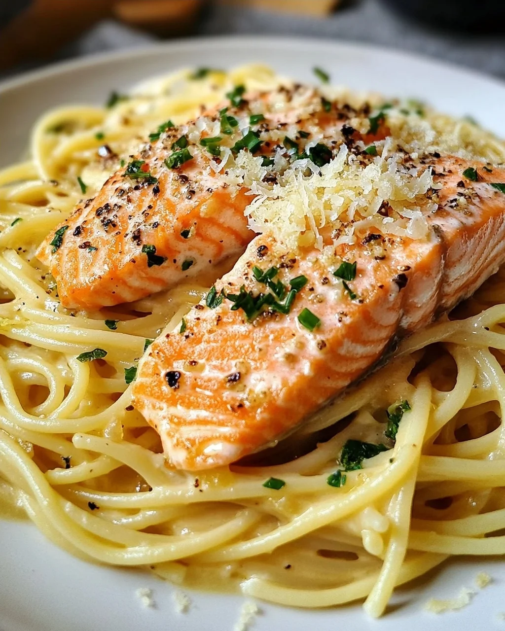 Zitronen Lachs Pasta