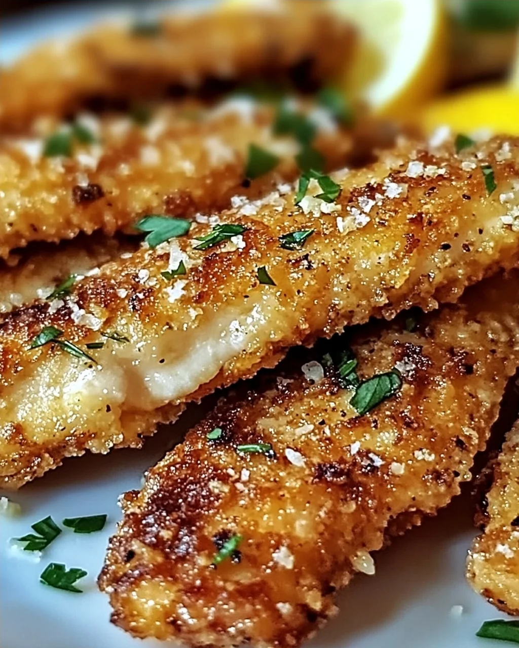 Zitronenknoblauch-Parmesan-Hähnchenstreifen schnell zubereiten